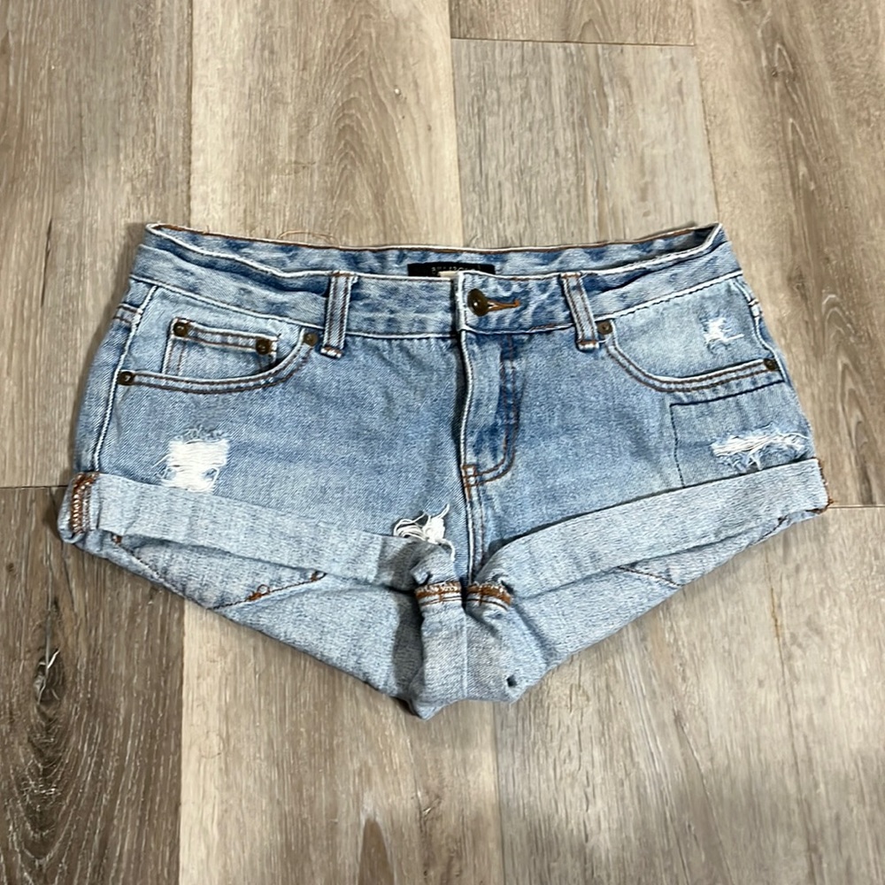 Billabong Micro Short Denim Jean Cuffed Shorts Size 26